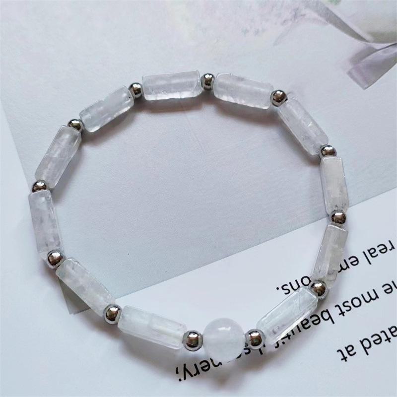 Браслет из натурального аметиста с квадратными бусинами-разделителями и розовой кристаллической энергией, модный свежий дизайн