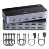 KVM-переключатель UGREEN HDMI 2.1, поддержка двух мониторов, 2 входа/2 выхода, совместимость с 8K@60Hz, 3x USB 3.0 + USB-C, общий доступ к двум экранам для двух ПК, проводной