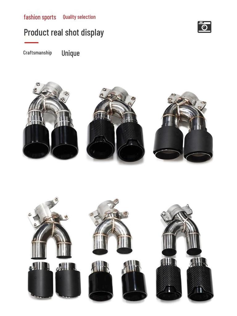 Черный титановый четырехствольный выхлопной наконечник из нержавеющей стали для BMW 5 серии G30/G38