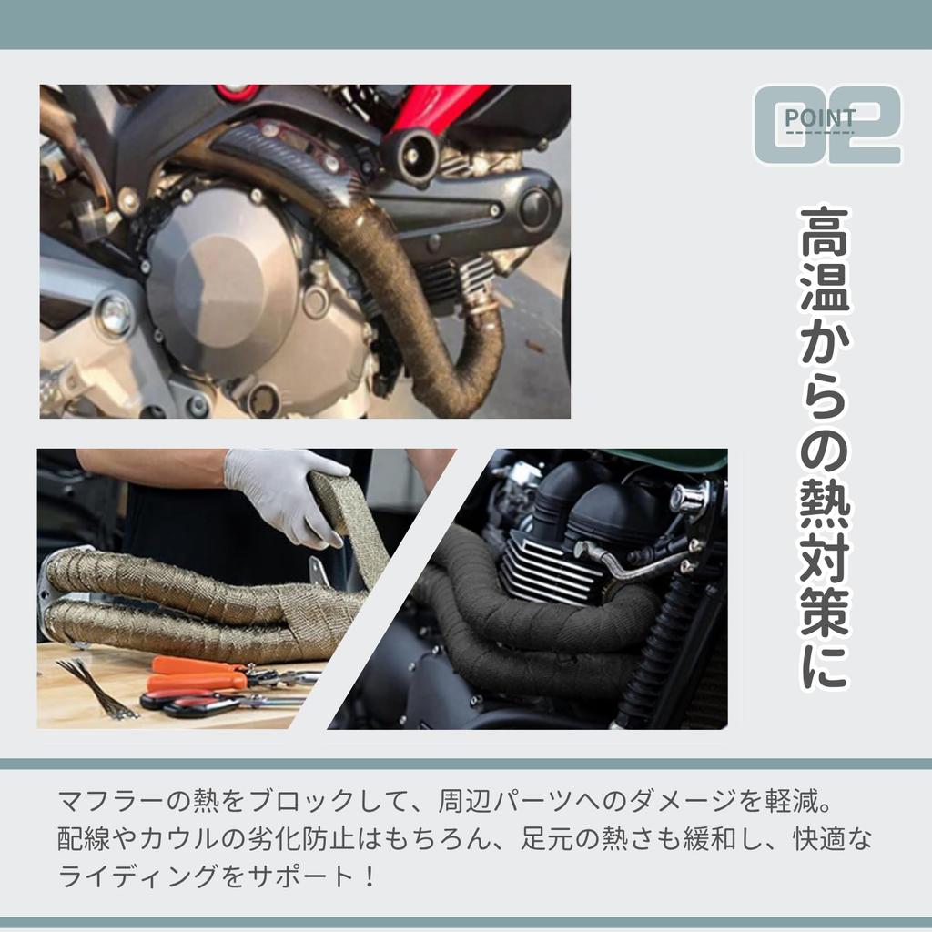 Neutral Zenith Muffler Vantage, Motorcycle, High Heat Resistant, Exhaust Tape, Fiberglass, Fiber, Heat Resistant