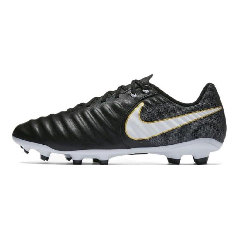 Nike Tiempo Ligera 6 Бутсы для футбола на твердом грунте Мужские футбольные бутсы Черные Белые Золотые 897744-002