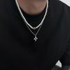 Хип-хоп набор жемчужных бриллиантовых ожерелий мужская модная индивидуальность ключичная цепочка ювелирные изделия