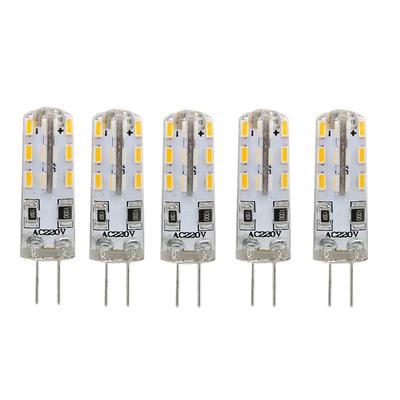5 шт. AC 220 В 1 Вт G4 светодиодная лампа 24 светодиода SMD 3014 теплый/холодный белый свет эквивалент галогенной лампы 10 Вт 20 Вт для домашней люстры