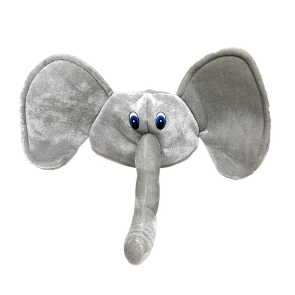 Creative Plush Animal Hat Cartoon Elephant Head Cover Gift Elephant Trunk Cap Carnivals