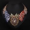 Европа, Америка, цветные кристаллы драгоценные камни бриллианты короткое ожерелье на ключицу преувеличенные модные женские аксессуары