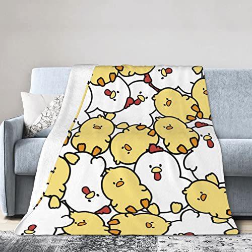 Cute Chicken Print Super Soft Flannel Blanket Bedding Decorative Blanket Living Room Lunch Break Blanket