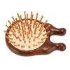 Massage Hair Brush Multifunction Sandalwood Portable Round Teeth Wooden Nose Scraper Cushion