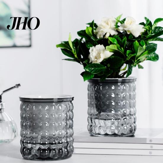 Lazy Gardener Flowerpot Self-Absorbing with Transparent Water Level Indicator Self Watering Planter Decorative Home Plant Pot Bubble Texture