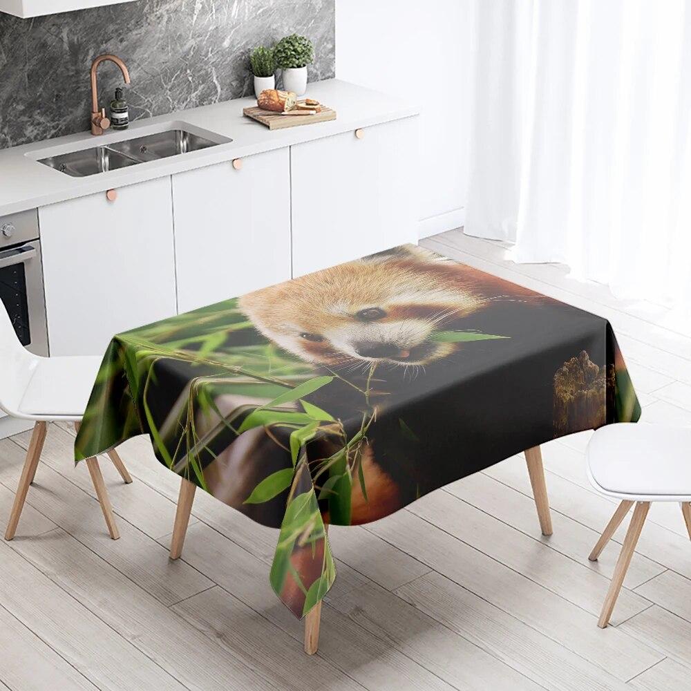 Скатерть с красной пандой, милое животное, противообрастающая водонепроницаемая прямоугольная скатерть для кухонного стола, украшение для дома