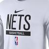 Nike Футболка унисекс с принтом букв Brooklyn Nets, винтажная, повседневная, спортивная, тренировочная, быстросохнущая, с круглым вырезом и длинным рукавом, белая DR6504-100