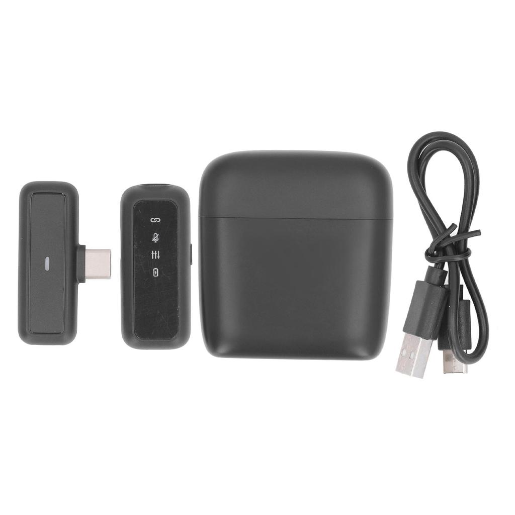 Беспроводные петличные микрофоны Type C с шумоподавлением, мини-петличный микрофон с клипсой и зарядным кейсом для записи видео в прямом эфире