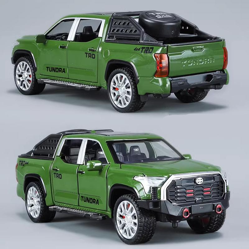 1/32 Toyota Tundra Alloy Pickup Модель автомобиля Литой игрушечный металлический внедорожник Модель автомобиля Моделирование Звук и свет Детская игрушка в подарок