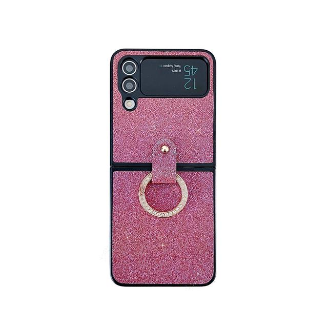Для Samsung Galaxy Z Flip 4 чехол Z Flip 3 5g Роскошный блестящий кольцевой кронштейн противоударный жесткий защитный чехол для ПК аксессуары
