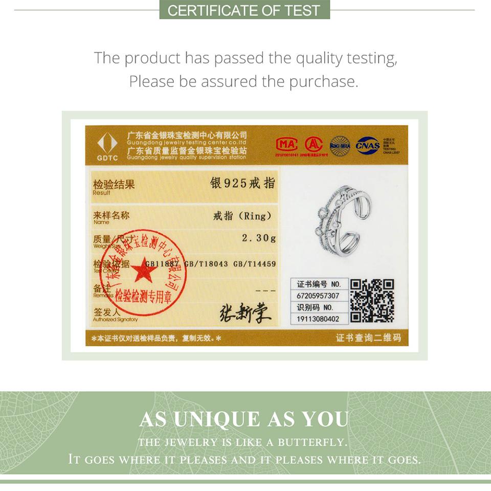 BAMOER из стерлингового серебра 925 пробы, многослойное кольцо с блестящими звездами для женщин, регулируемое массивное кольцо