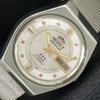 ЯПОНИЯ ВИНТАЖНЫЕ ORIENT CRYSTAL 46941 АВТОМАТИЧЕСКИЕ МУЖСКИЕ ЧАСЫ С СЕРЕБРЯНЫМ ЦИФЕРБЛАТОМ a706910-1
