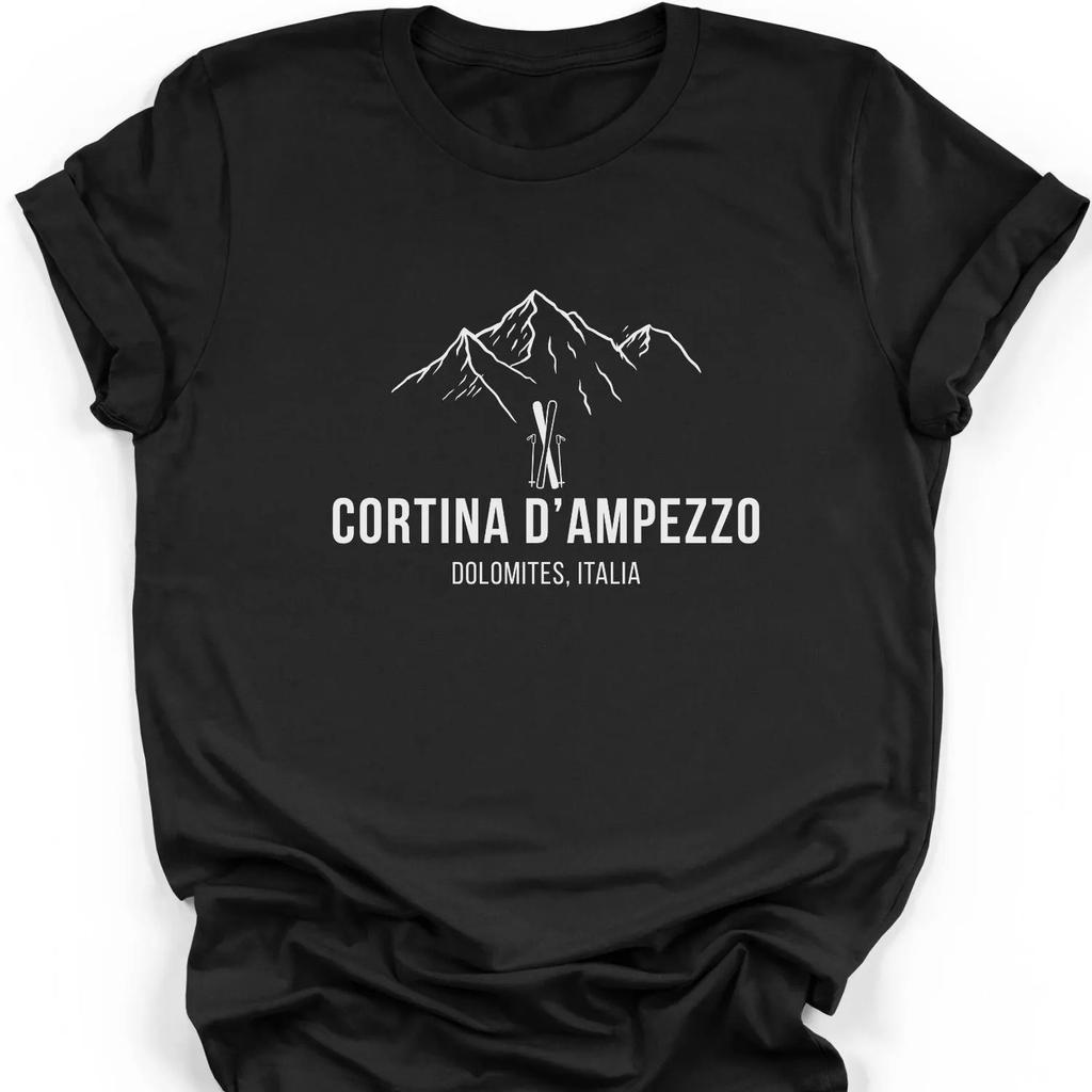 Cortina D'Ampezzo Dolomites Italy T-Shirt Winter Sports 2026 Fan Tee Mountain Graphic Italy Shirt Italian Alps Souvenir Gift