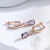 Элегантные висячие серьги с фиолетовым цирконием для женщин, винтажные одинаковые ювелирные изделия, модные подарки