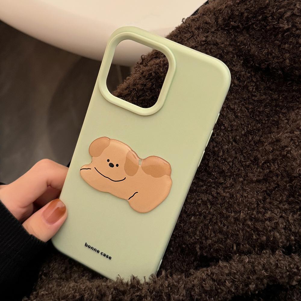 Simple Puppy 17pro Max Apple 16 Mobile Phone Case Silicone Iphone14 Suitable for 13 Three Dimensional Niche