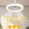 E27 Screw Ceiling Fan Lamp 2-in-1 Crystal Fan Light Modern LED Fan Light  Bedroom