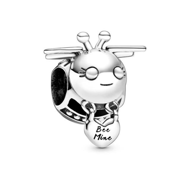 Серебряный кулон «Счастливый кот, собака, коготь, Корона, Сова, любовь», подходит для маленьких ювелирных браслетов, женские оригинальные украшения из бисера