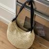 Ленивый ветер большая вместимость плетеная сумка женская 2025 новая корейская версия модной сумки-мессенджера для通勤, пляжная сумка для отпуска на море