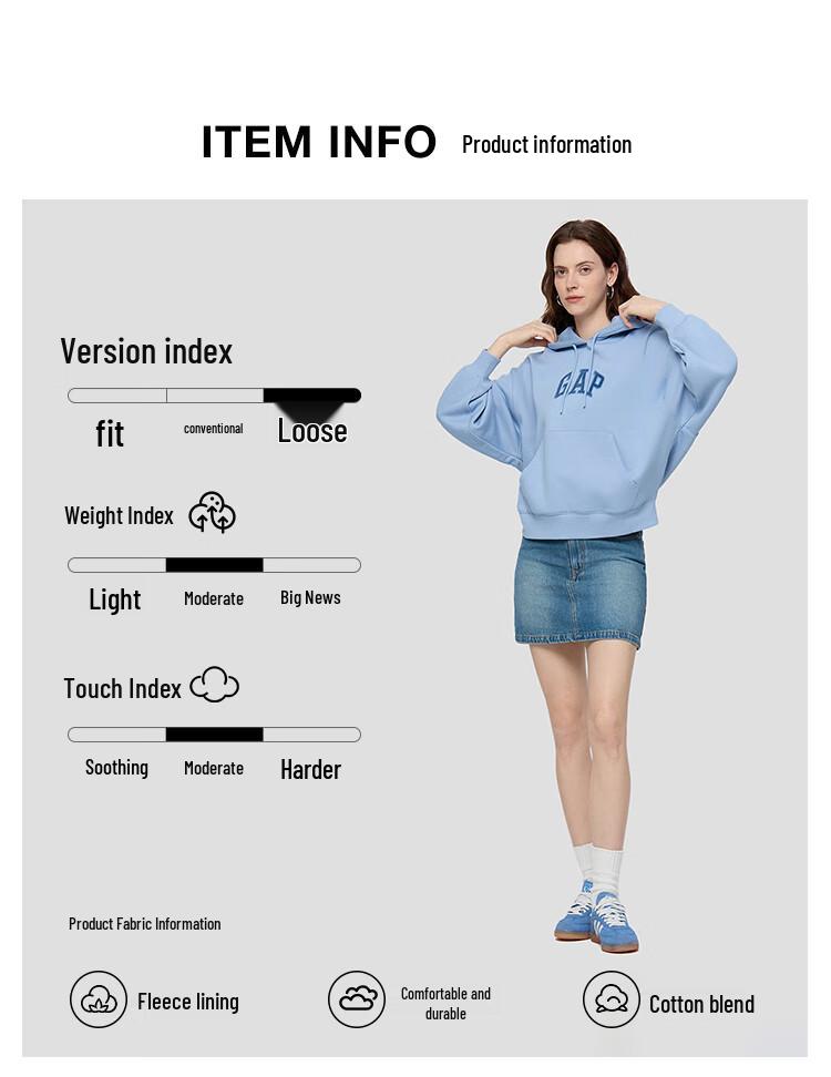 Gap Женская флисовая толстовка с логотипом, осенняя коллекция 2025 года.