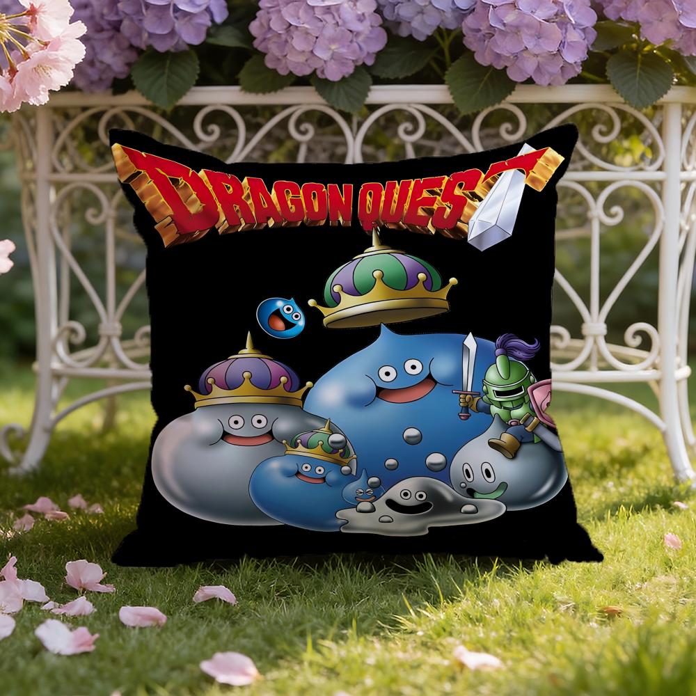 Anime D-Dragon Q-Quest Rocket Slime Cushion Cover Home & Car Dual-Scene Pillow Cover: Reversible for Premium Comfort