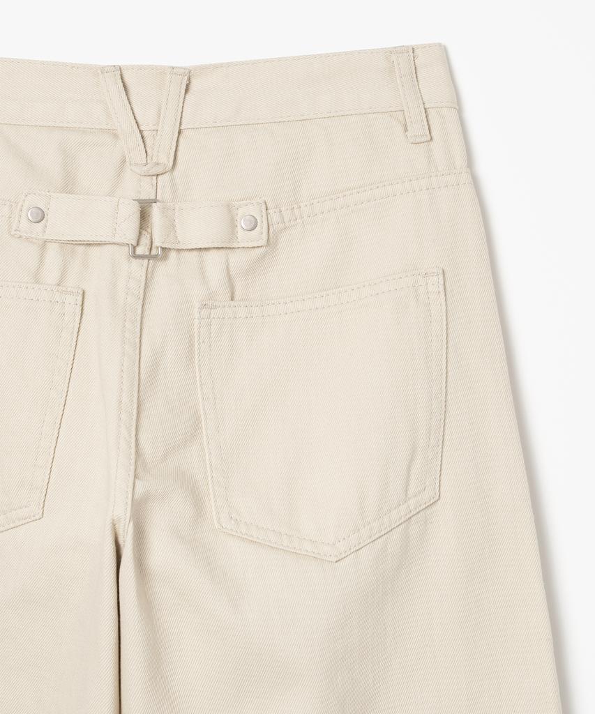 MILLO WOMEN Double Knee Cotton Loose Pants [Ecru]