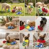 3PCS Long Lasting Plush Squeaky Toy Colorful Stripe Interactive Dog Toy  Boredom Relief