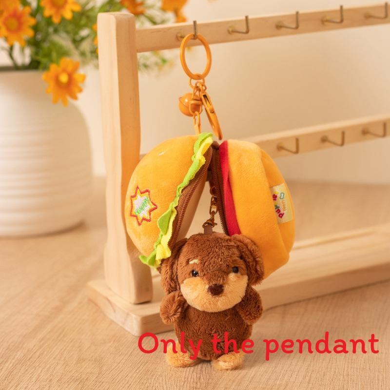 Plush Dachshund Dog Keychain With Soft Short Plush For Bag Decoration And Gift