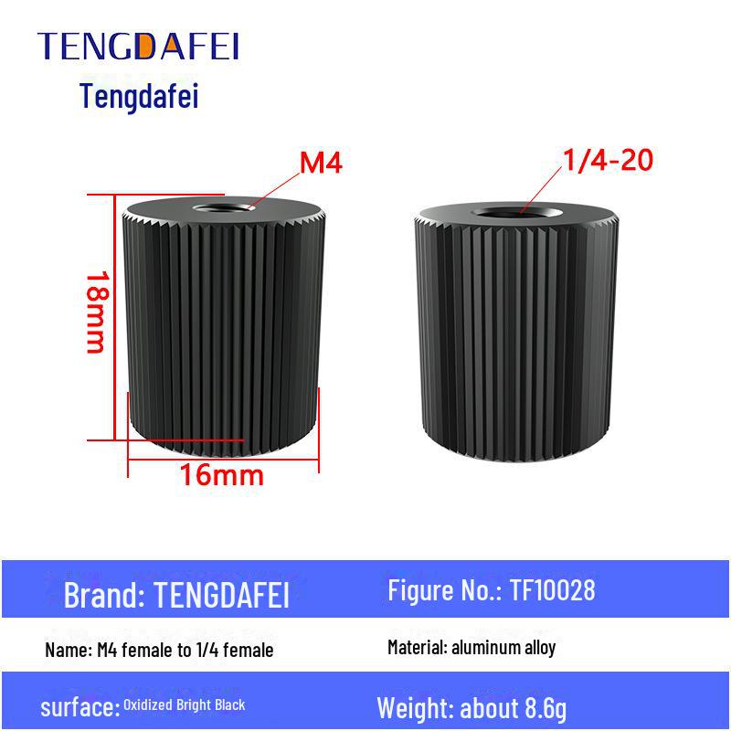 Адаптер для штатива с креплением на стойку для освещения и поворота камеры с резьбой 1/4" на 3/8" на M4/M5/M6/M8