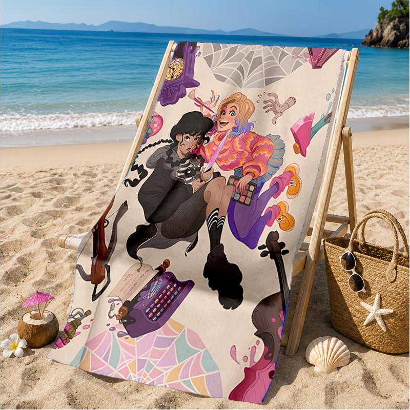 Stained Glass Gothic Romance Beach Towel, Microfiber Beach Towel, Perfect For Pool, Beach, Travel, Home Decor Beach Party Fan gifts