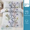 White Leaf Three-piece Quilt Cover Digital Printing Bedding Set Simple Flower Bed Cover