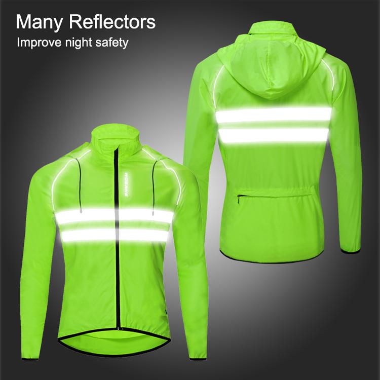 Wosawe Велосипедная куртка с капюшоном Hi Vis Водонепроницаемая ветрозащитная велосипедная куртка Мужская ветрозащитная куртка