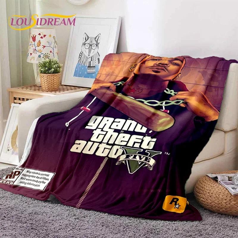 GTA Game Grand Theft Auto Gamer Soft Flannel Blanket for Beds Bedroom Sofa Picnic,Throw Blanket for Cover Outdoors Leisure Gift