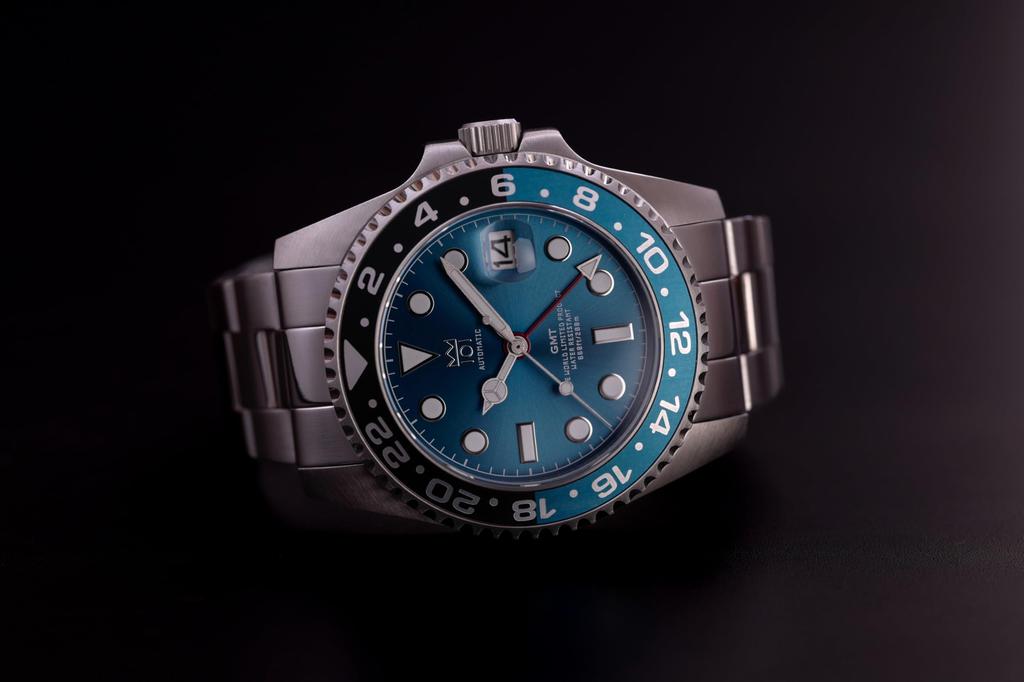 НОВАЯ модель механических часов Hyakuichi с автоматическим ручным заводом и функцией GMT, водонепроницаемость 200 м, браслет из нержавеющей стали с индикацией даты, цвет Viking Blue [HYAKUICHI 101]