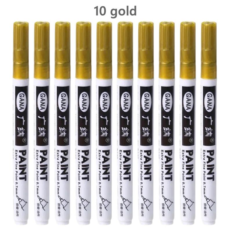 Xiaomi 1-20Pcs/set Oil Based White Black Permanent Paint Markers Pens 0.7mm Extra Fine Waterproof for Rock Painting, Wood, Metal Canvas