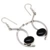 Черный Спинальный Драгоценный Камень Ручной Работы Подарок Для Нее Серебряные Ювелирные Изделия Серьги 1,5''