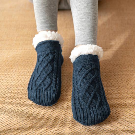 Couple Socks Fashion Pattern Keep Warm Washable Non Slip Knitting Floor Socks for Home