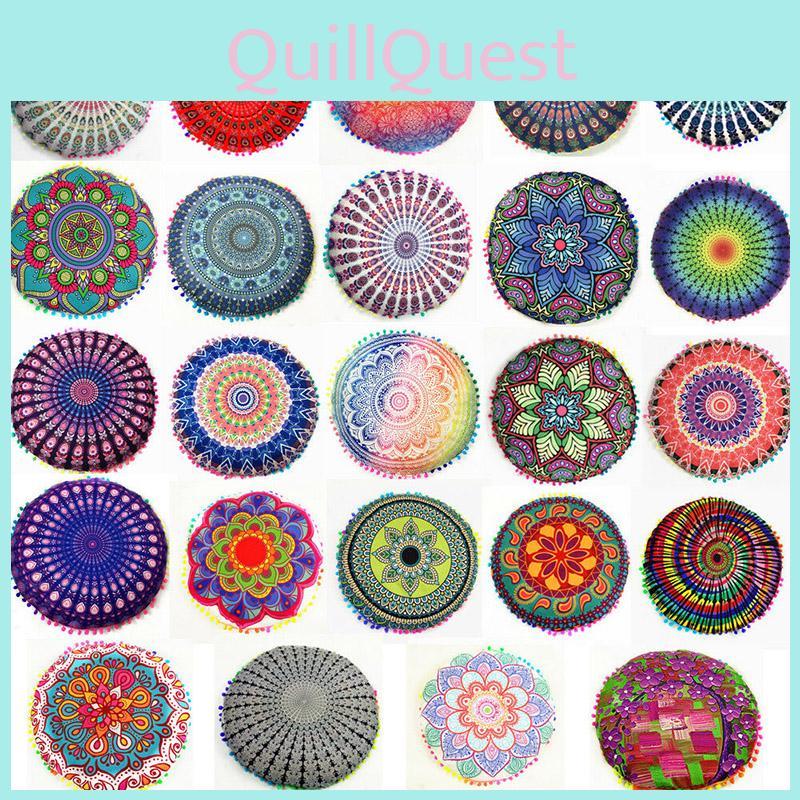 Роскошная круглая наволочка с мандалой для стильного богемного домашнего декора