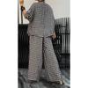 Women's Set Elasticated Back Drawstring Button Top Wide Leg Pants 2 Piece Set