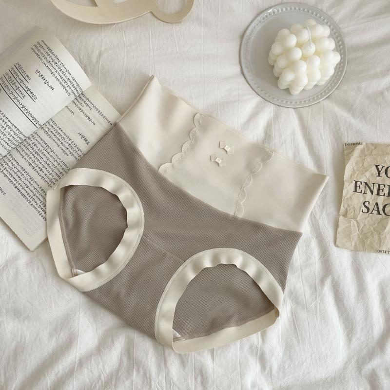 Осенне-зимнее эластичное хлопковое нижнее белье Простые бесшовные расширенные трусы с высокой талией, утягивающие приподнятые ягодицы, дышащие женские треугольные трусики