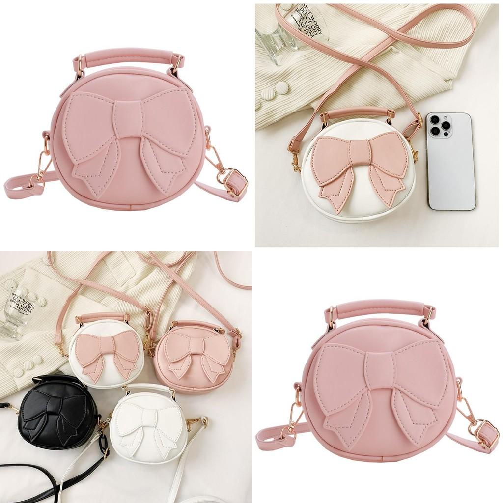Trendy Kids Round Bag With Charming Bowknot Design Perfect For Daily Use