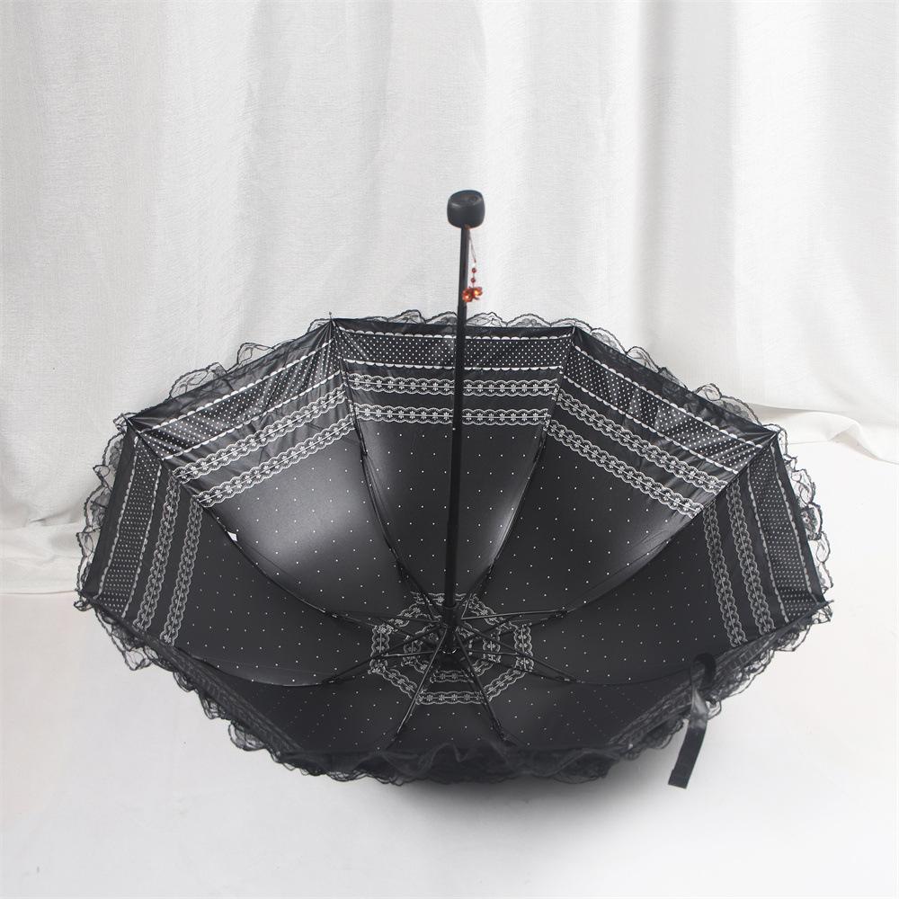 Lace Sun Umbrella Anti UV Protection Thickened Black Glue Sun Rain Dual Use Sunshade Portable Umbrella Princess Female Parasol