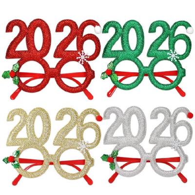 Очки на Новый год 2026 Блестящие оправы для очков Рождественские party-очки Очки для выпускного для вечеринки Декор