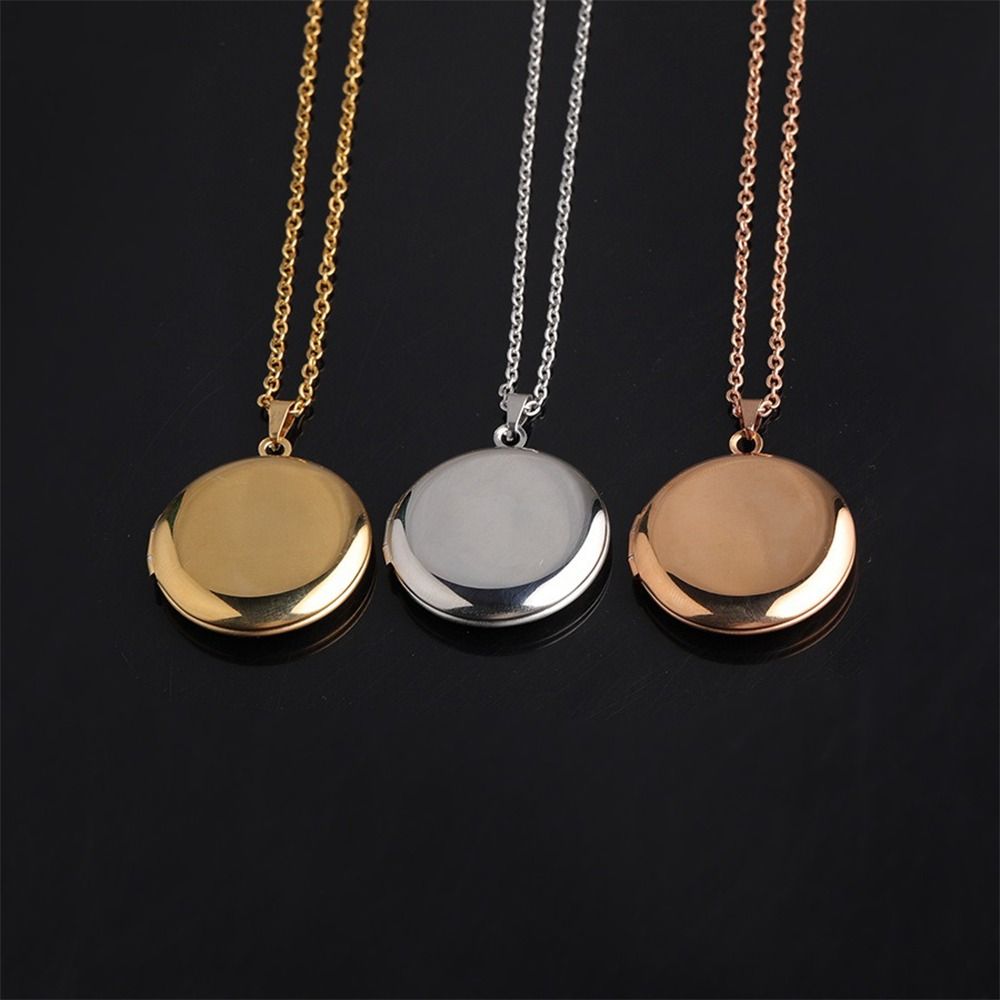 Jewelry Gift Necklaces Round Photo Frames Pendant Creative Photo Picture Locket  For Women