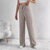 2025 Women's Loose Elastic Waist Ribbed Knit Straight Leg Pants