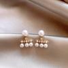 Pearl Fringed Earrings French Exquisite Light Luxury Stud Earrings Fashion Earrings Women's High Sense