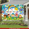 2D flat cartoon children's pattern banner photography background home decoration party wall and courtyard decoration items