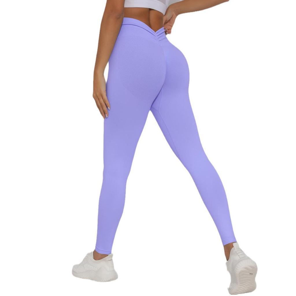 Women's High-Waist Seamless Knitted Yoga Leggings - Peach Hip-Lifting, Outdoor Fitness Running Pants